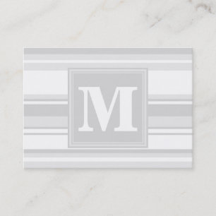 Carte De Visite Rayures gris-clair de monogramme