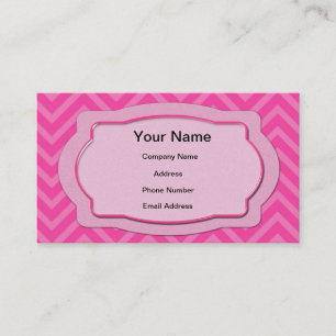 Carte De Visite Rayures roses de Chevron