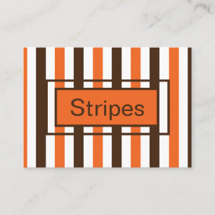 Carte De Visite Rayures verticales orange marron