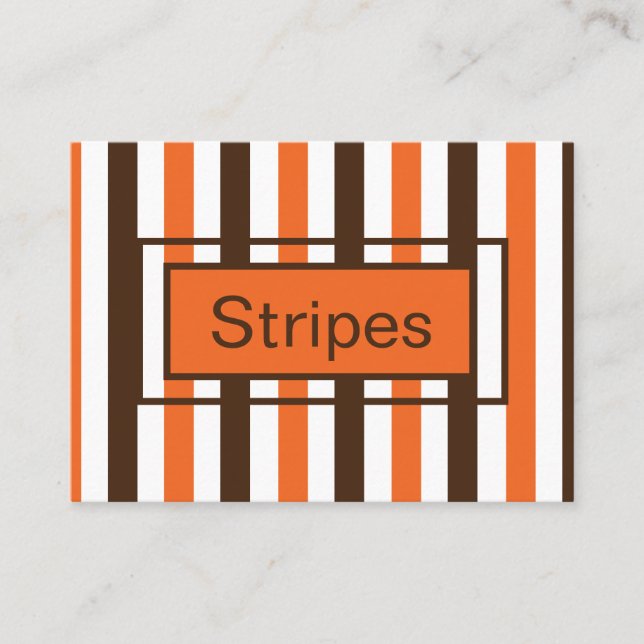 Carte De Visite Rayures verticales orange marron  (Devant)