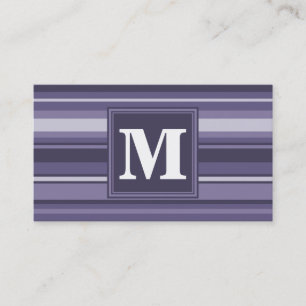 Carte De Visite Rayures violettes de cuir monogramme