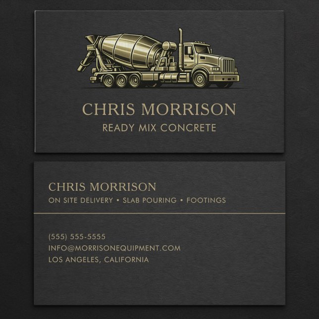 Carte De Visite Ready Mix Concrete Services Professional  (Créateur téléchargé)