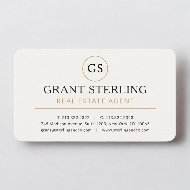 Carte De Visite Real Estate Agent Professional (Créateur téléchargé)