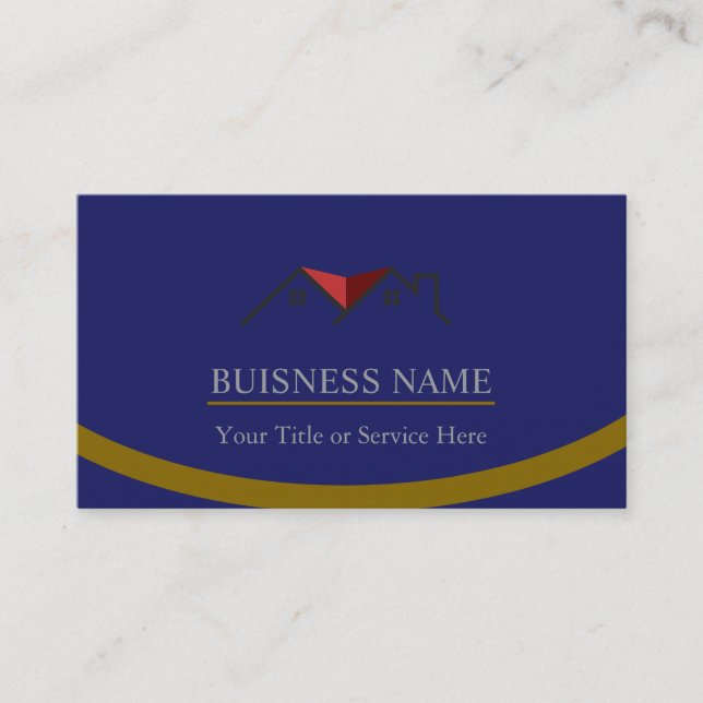 Carte De Visite Real Estate Personalized Navy Blue  (Devant)