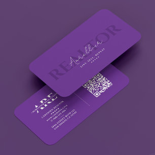 Carte De Visite Réalisateur Royal Purple Immobilier Monogramme Mod