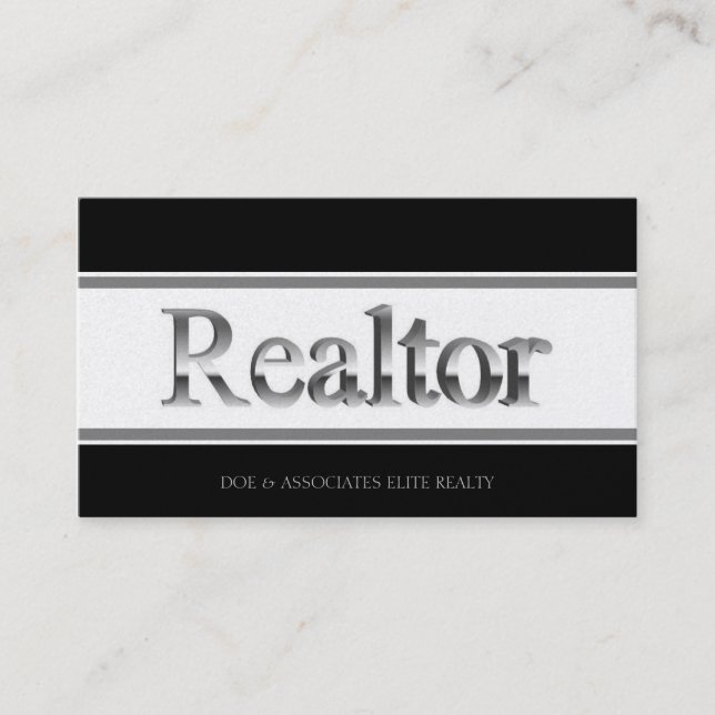 Carte De Visite Realtor 3D Stripes Noir Golden (Devant)