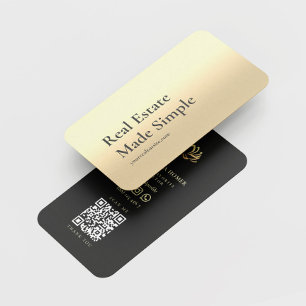 Carte De Visite Realtor Immobilier Propriété Black Gold Moder