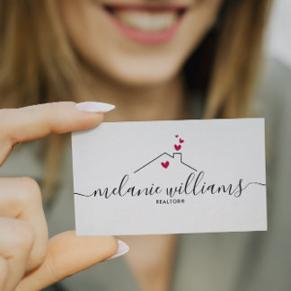 Carte De Visite Realtor minimal rouge