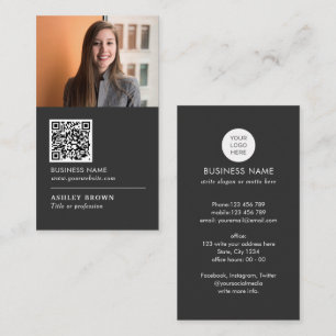 Carte De Visite Realtor Modern professionnel QR code photo Entrepr