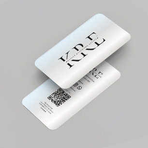 Carte De Visite Realtor Moderne Monogramme Agent Immobilier Argent