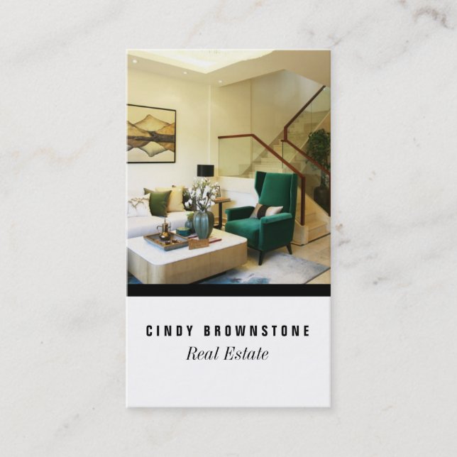 Carte de visite Realtor Photo personnalisée Modèle (Devant)