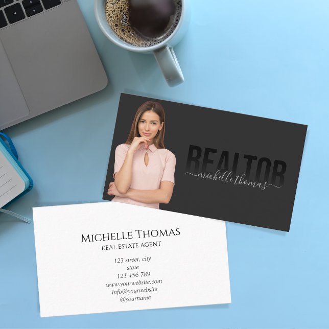 Carte De Visite Realtor Real Estate Agent Professional Ajouter une (Créateur téléchargé)