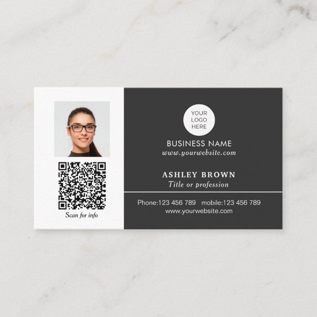 Carte De Visite Realtor Simple Modern Professional Code QR photo (Devant)