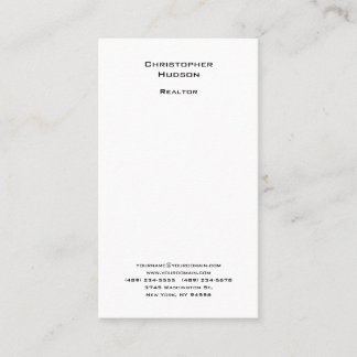 Carte De Visite Realtor simple noir professionnel