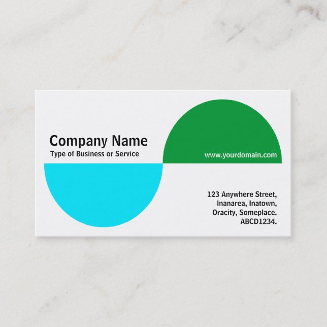 Carte De Visite Recents alternatifs - bleu et vert (Devant)