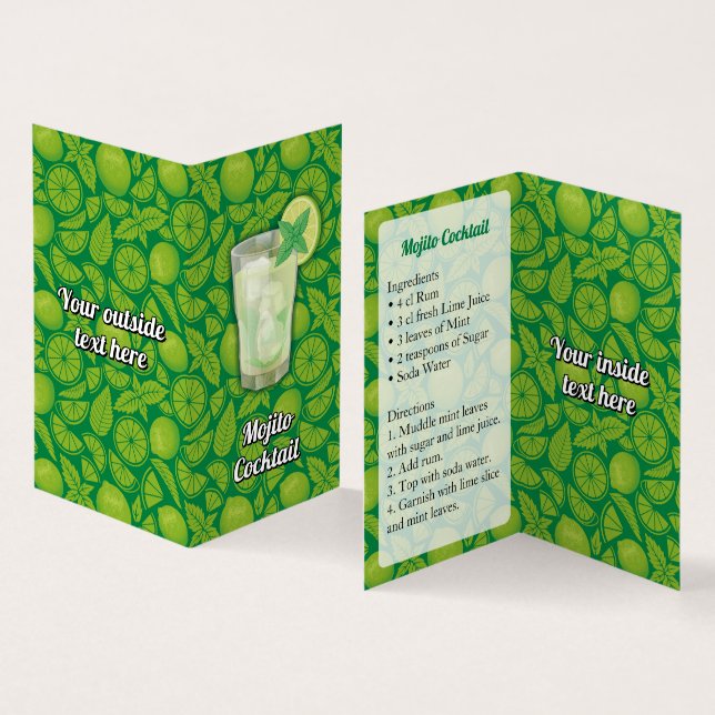 Carte De Visite Recette Mojito (Intérieur et extérieur)
