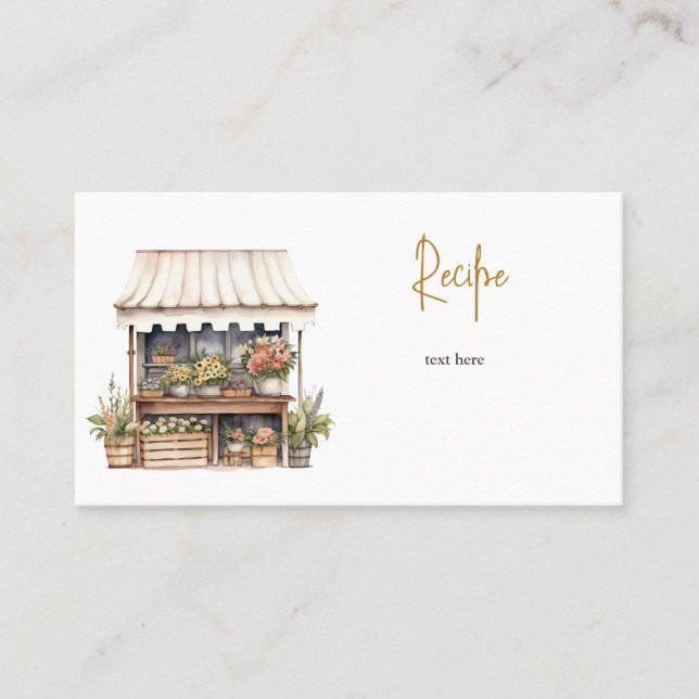 CARTE DE VISITE REÇETTE PERSONNALISÉE (Devant)