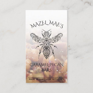 Carte De Visite Recette sur mesure de Bars de Caramel-Pecan fait m