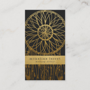 Carte De Visite Receveur rêveur de Bohème de feuille d'or modern