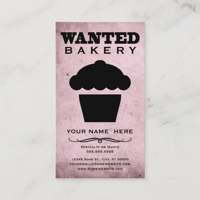 Carte De Visite recherché : boulangerie (Devant)