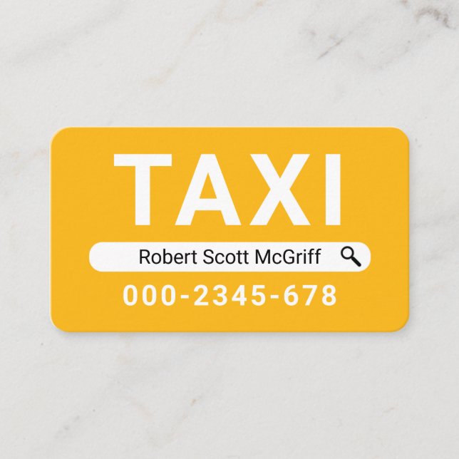 Carte De Visite Recherche Créative Votre Nom Taxi (Devant)