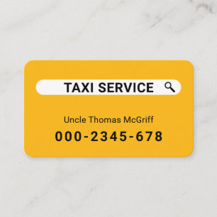 Carte De Visite Recherche Créative Votre Service de Taxi