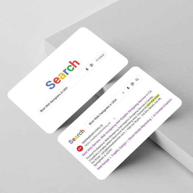 Carte De Visite Recherche Google, Résultats de recherche, Inspiré  (Créateur téléchargé)