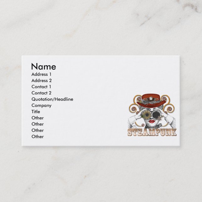 Carte De Visite recherche steampunk art de collage steampunk (Devant)