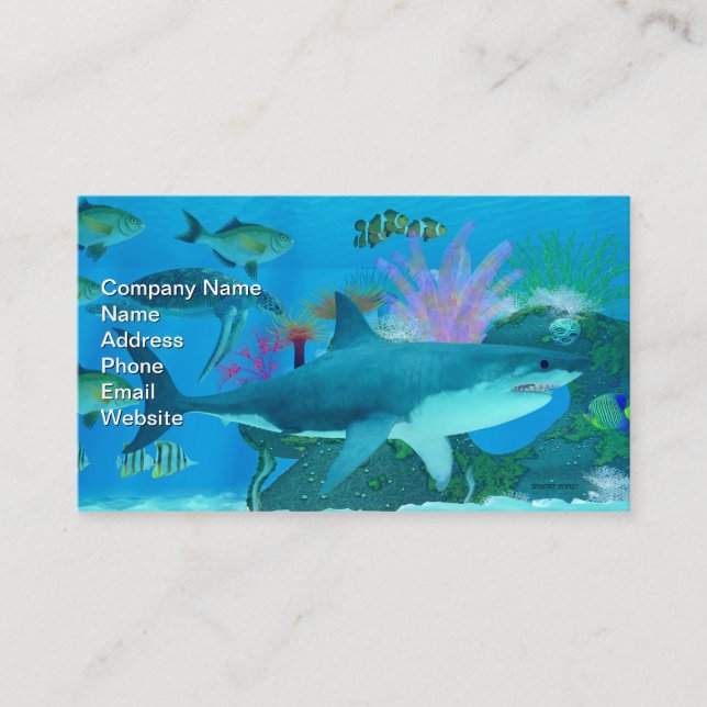 Carte De Visite récif marin de requins (Devant)