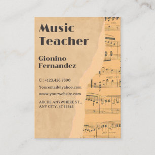 Carte De Visite récital de musique vintage