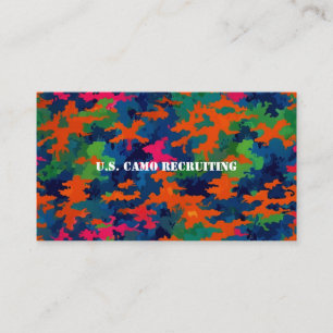 Carte De Visite Recruteur des forces armées militaires GI camoufla