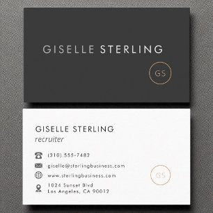 Carte De Visite Recruteur HR Consultant Luxe Noir Élégant