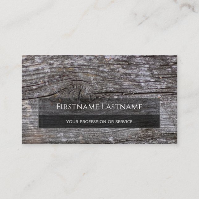 Carte De Visite Rectangle 100% rustique en bois naturel organique (Devant)