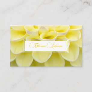 Carte De Visite Rectangle blanc fleuriste jaune minimaliste