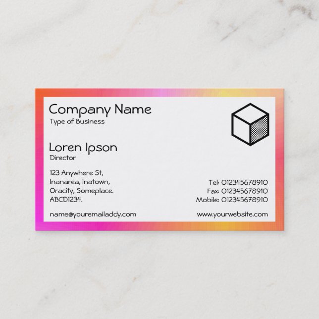 Carte De Visite Rectangle - Brume orange et magenta (Devant)