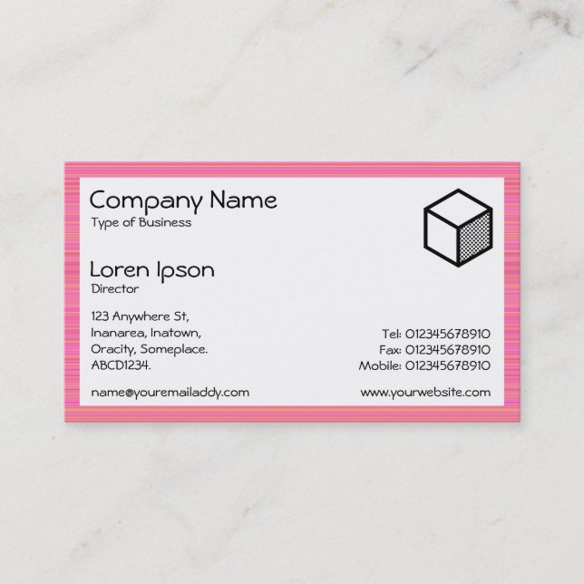 Carte De Visite Rectangle - Composé rose (Devant)
