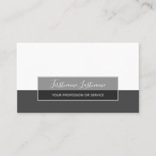 Carte De Visite Rectangle gris blanc minimaliste rayures abstraite
