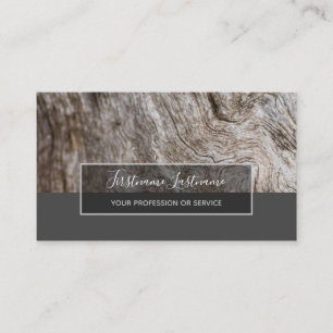 Carte De Visite Rectangle gris en bois minimaliste rayures busines