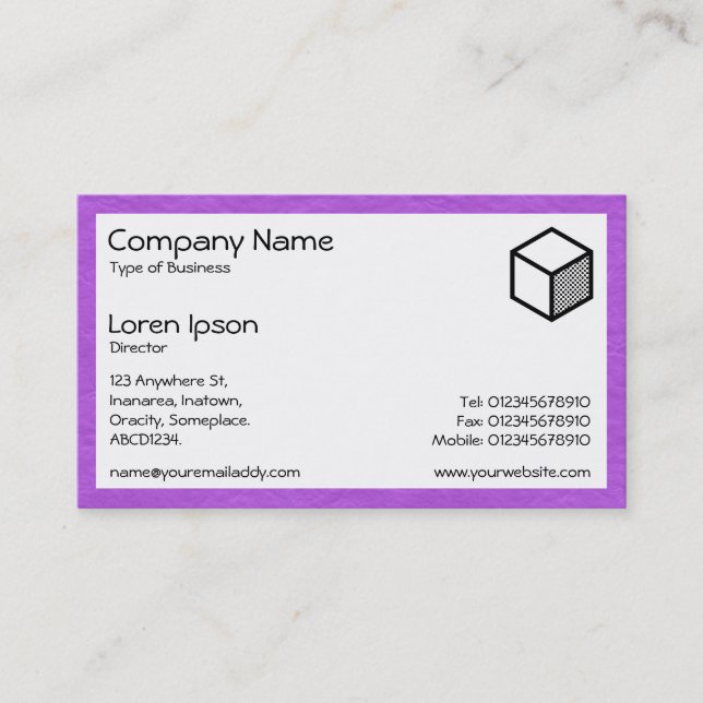 Carte De Visite Rectangle - Papier plié violet clair (Devant)