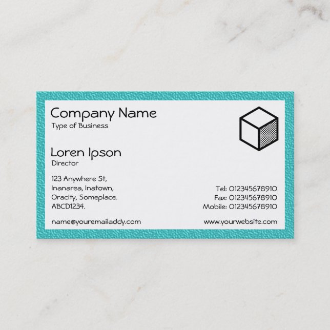 Carte De Visite Rectangle - Plastique Cyan (Devant)