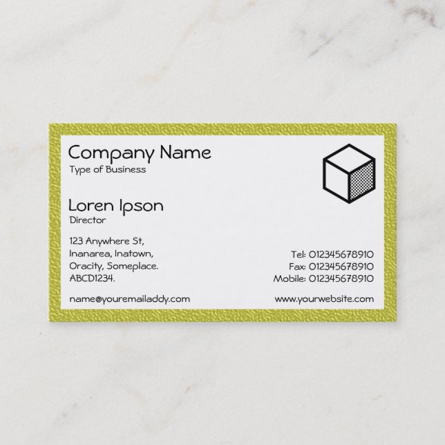 Carte De Visite Rectangle - Plastique vert jaune (Devant)