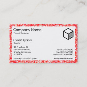 Carte De Visite Rectangle - Points aléatoires 02 - Rouge