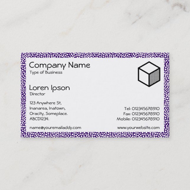 Carte De Visite Rectangle - Points aléatoires 02 - Violet profond (Devant)