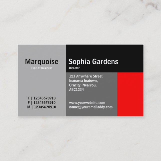 Carte De Visite Rectangles - rouge (Devant)