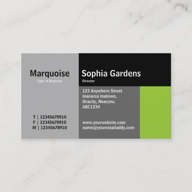 Carte De Visite Rectangles - Vert (Devant)