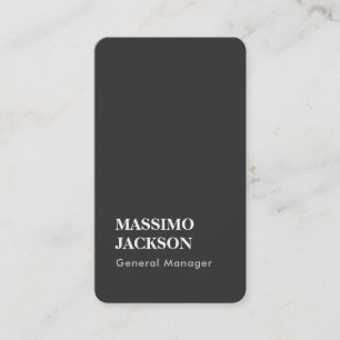 Carte De Visite Recto-verso gris uni tendance minimaliste professi