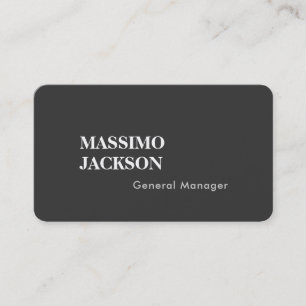 Carte De Visite Recto-verso gris uni tendance minimaliste professi