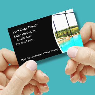 Carte De Visite Recyclage de la cage de la piscine