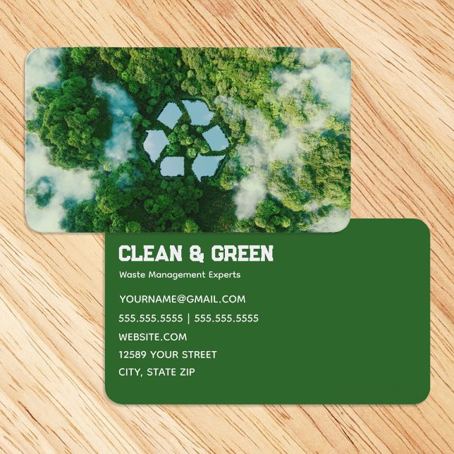 Carte De Visite Recyclage de la gestion des déchets (Recycling Business Cards)
