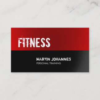 Carte De Visite Red Black Fitness Personal Trainer Bodybuilding